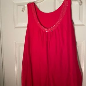 SkinnyTees Red Sequin Sleeveless Top